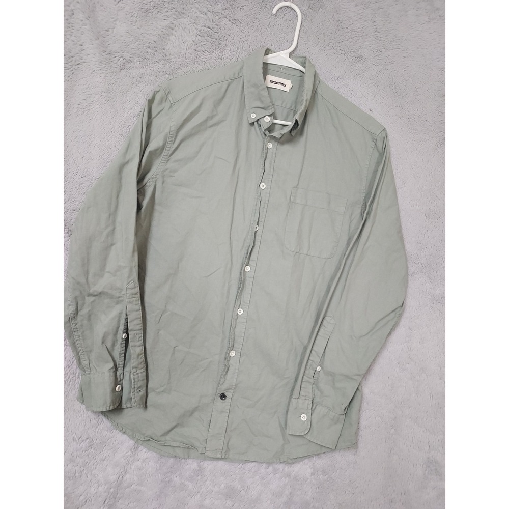 Taylor Stitch Shirt Mens 40 Organic Cotton Jack Button Down Sage Green Preppy